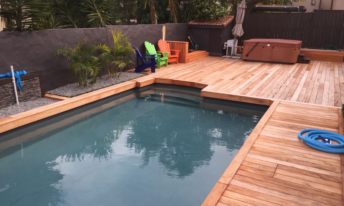 Timber Joists were used to support this timber deck