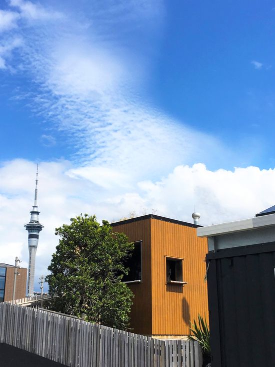 Green roof on toilet block.